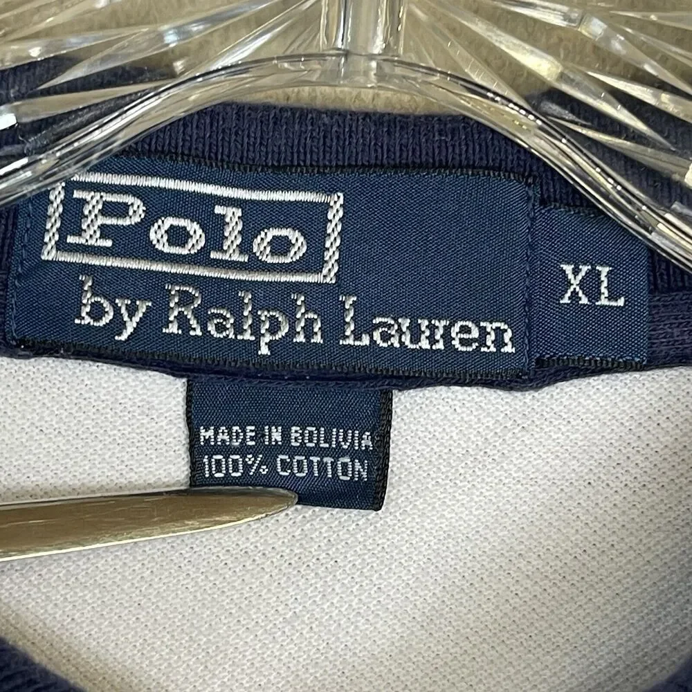 Polo by Ralph Lauren Polo Shirt Mens XL‎ White Big Pony Embroidered 2005 US Open